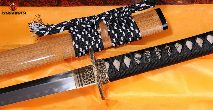 Authentic Katana swords full tang iron suba T10 steel clay tempered full wrap rayskin saya