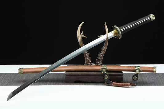 Tachi Sword Clay Tempered Copper Fittings full tang sharp japanese samurai