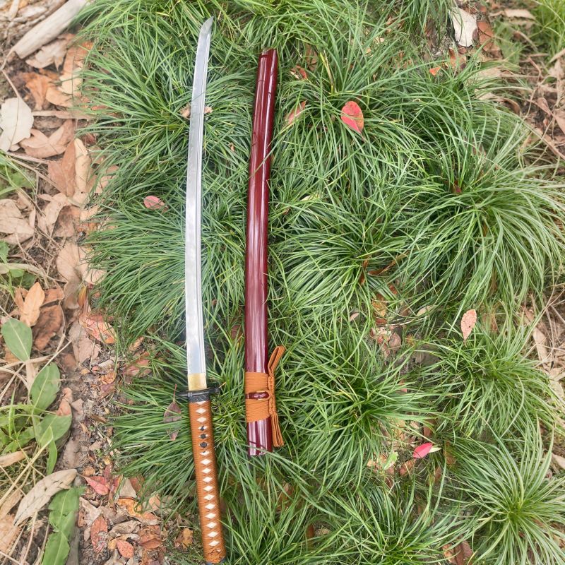 Crimson Fang|Handmade katana japanese samurai 1095 high carbon steel clay tempered hamon full tang