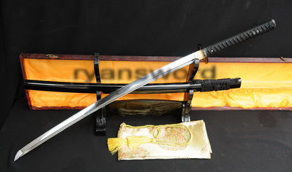 Katana Japanese sword for samurai 1095 High Carbon Steel black saya good for classical