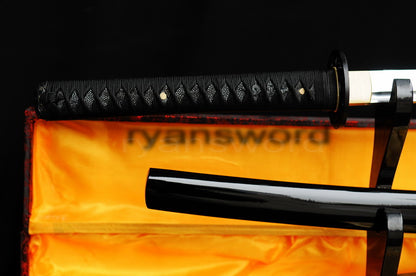 Katana Japanese sword for samurai 1095 High Carbon Steel black saya good for classical