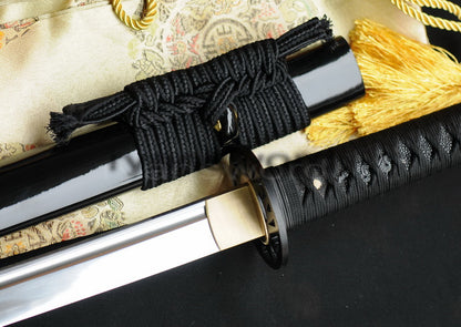 Katana Japanese sword for samurai 1095 High Carbon Steel black saya good for classical