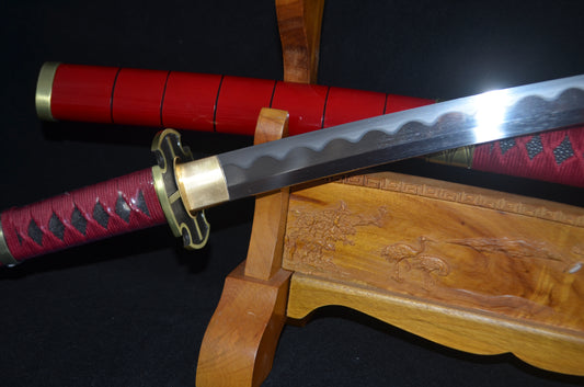 One Piece Roronoa Zoro Sandai Kitetsu – High-Polish 1095 Carbon Steel Blade for Real Cutting