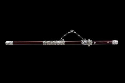 Chinese top quality Red sandal wood Sword classical handcraft Pattern steel best for collection