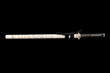 Ninja top quality shining saya Juhe Knife Sword folded pattern steel real hamon blade handcraft forcollection