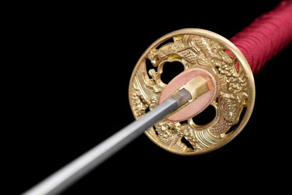 Authentic Katana swords full tang dragon tsuba T10 steel clay tempered sharp