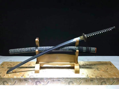 Authentic Katana swords full tang Eagle tsuba Folded steel clay tempered honsanmai