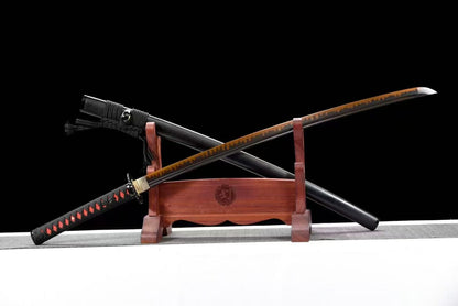 Authentic Katana swords full tang T10 high carbon steel sharp battle ready can cut tree