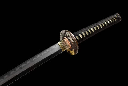 Authentic Katana swords full tang Tiger tsuba Folded steel clay tempered honsanmai