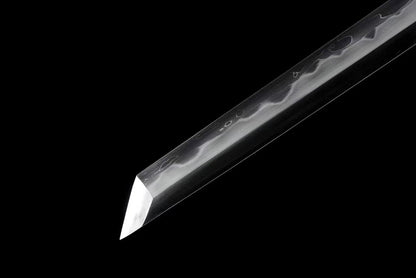 Ninja top quality wood saya Juhe Knife Sword folded pattern steel real hamon abrasive blade handcraft forcollection