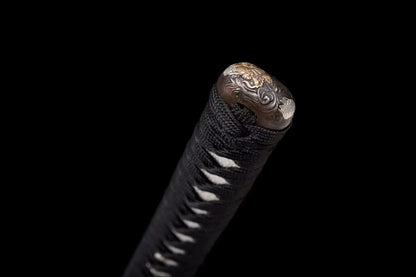 Authentic Katana swords full tang Dragon tsuba Folded steel clay tempered honsanmai
