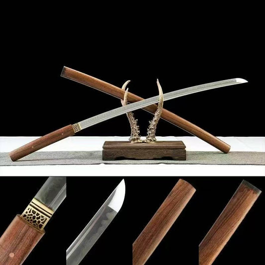Katana Japanese Sword Shirasaya 1095 Steel Clay Tempered Mirror polished full tang battle ready