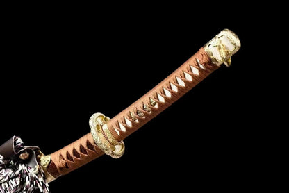 Tachi Clay Tempered Hazuya Polish Gold-Plated Copper Fittings full tang sharp