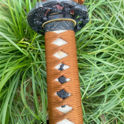 Crimson Fang Katana (Clay-Tempered Folded 1095 Steel)
