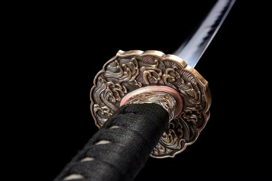 Authentic Katana swords full tang T10 steel clay tempered abrasive blade top quality