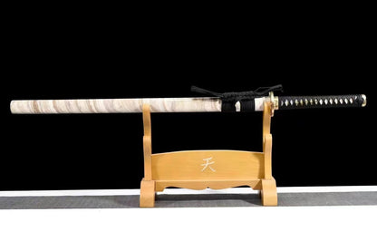 Ninja top quality shining saya Juhe Knife Sword folded pattern steel real hamon blade handcraft forcollection