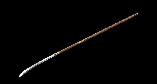 78" Naginata 1095 High Carbon Steel Brass Tsuba Functional Blade Sharp