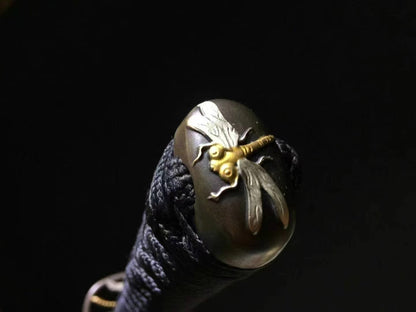 Authentic Katana swords full tang Eagle tsuba Folded steel clay tempered honsanmai