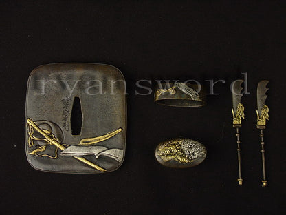 Katana 1095 High Carbon Steel silver plated tsuba full tang sharp battle ready blade