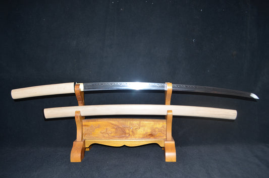1095 high carbon steel clay tempered Full Tang Samurai Japanese Shirasaya Katana Sharp