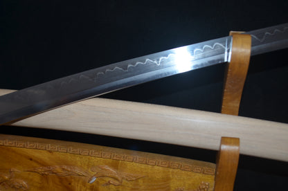 1095 high carbon steel clay tempered Full Tang Samurai Japanese Shirasaya Katana Sharp