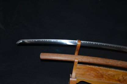 1095 high carbon Steel hamon Katana Japanese samurai sword dragon tsuba