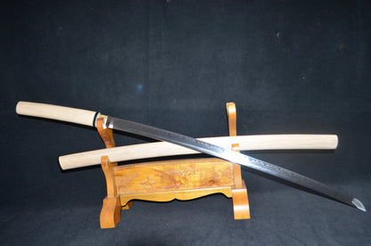 1095 high carbon steel clay tempered Full Tang Samurai Japanese Shirasaya Katana Sharp