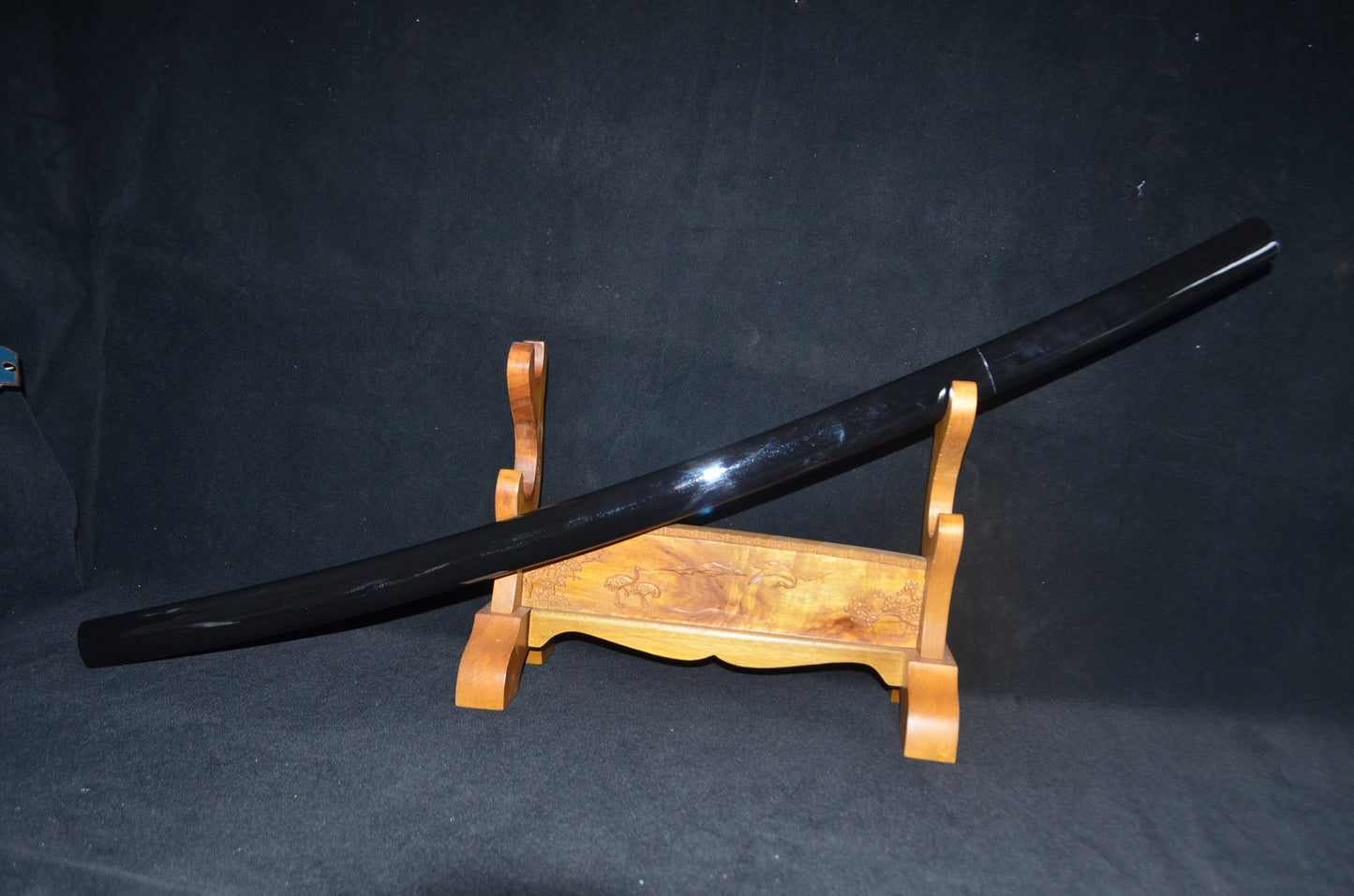 Full Tang Samurai Japanese Black Shirasaya Katana Sword clay tempered battle ready