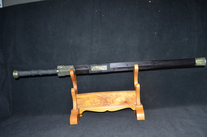 Chinese Sword Han Jian Handmade Red Damascus Folded Steel Blade Full Tang Sharp Collection