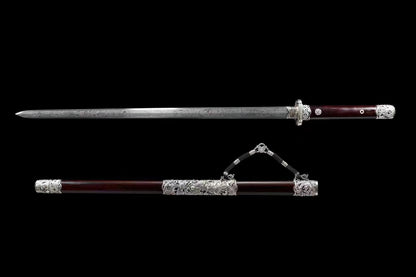 Chinese top quality Red sandal wood Sword classical handcraft Pattern steel best for collection