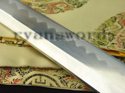 katana 1095 high carbon Steel copper Tsuba hamon real rayskin saya full tang