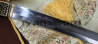 Unique katana 1095 high carbon clay tempered Steel iron tsuba full tang sharp japanese sword