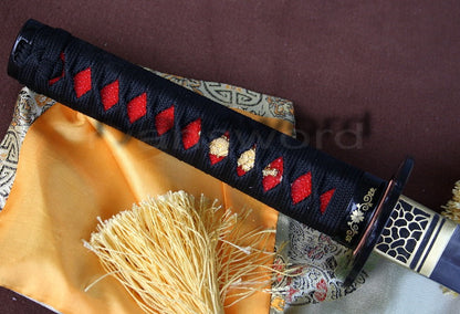 Unique katana 1095 high carbon clay tempered Steel iron tsuba full tang sharp japanese sword