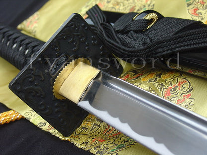 Straight Blade Ninja KIRIHA-ZUKURI Shape 1095 Carbon Steel Heavy Cutting full tang