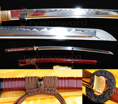 T10 Steel Clay Tempered Katana japanese sword for samurai battle ready
