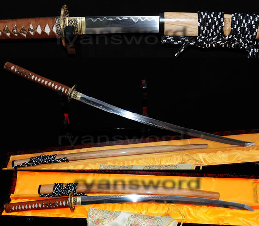 T10 Steel Clay Tempered Katana Japanese sword for samurai full tang battle ready
