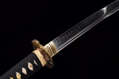 Authentic Katana swords full tang dragon tsuba T10 steel clay tempered
