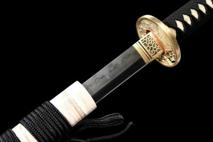 Ninja top quality shining saya Juhe Knife Sword folded pattern steel real hamon blade handcraft forcollection