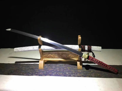 Authentic Katana swords full tang Alloy tsuba T10 steel clay tempered sharp