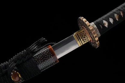 Authentic Katana swords full tang T10 steel clay tempered abrasive blade top quality