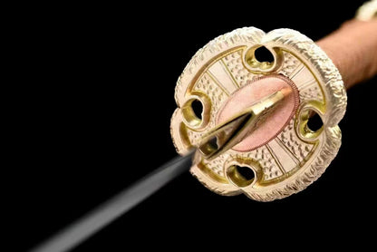 Tachi Clay Tempered Hazuya Polish Gold-Plated Copper Fittings full tang sharp