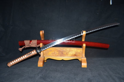 Ironhowl Fang Katana – Clay Tempered Manganese Steel Sword for Practical Use