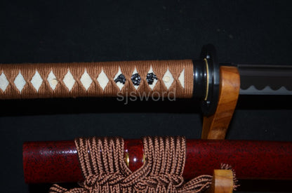 Ironhowl Fang Katana – Clay Tempered Manganese Steel Sword for Practical Use