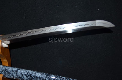 Authentic japanese samurai katana sword full tang T10 steel clay tepmered blade