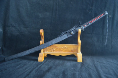 Hand Forged Honsanmai Clay Tempered Japanese Katana Samurai Sword Rayskin saya