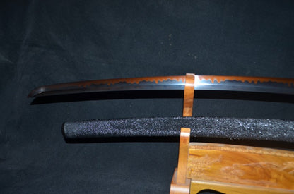 Hand Forged Honsanmai Clay Tempered Japanese Katana Samurai Sword Rayskin saya