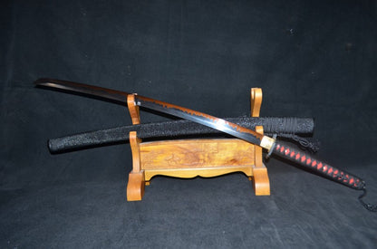Hand Forged Honsanmai Clay Tempered Japanese Katana Samurai Sword Rayskin saya