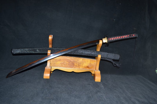 Hand Forged Honsanmai Clay Tempered Japanese Katana Samurai Sword Rayskin saya