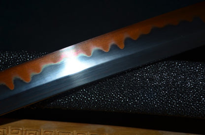 Hand Forged Honsanmai Clay Tempered Japanese Katana Samurai Sword Rayskin saya