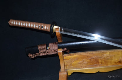 Reverse-blade katana apanese Samurai Sword Real Handmade Katana High Manganese Steel Clay tempered